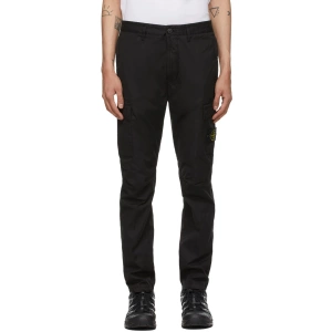 STONE ISLAND Black Stretch Poplin Cargo Pants 褲子