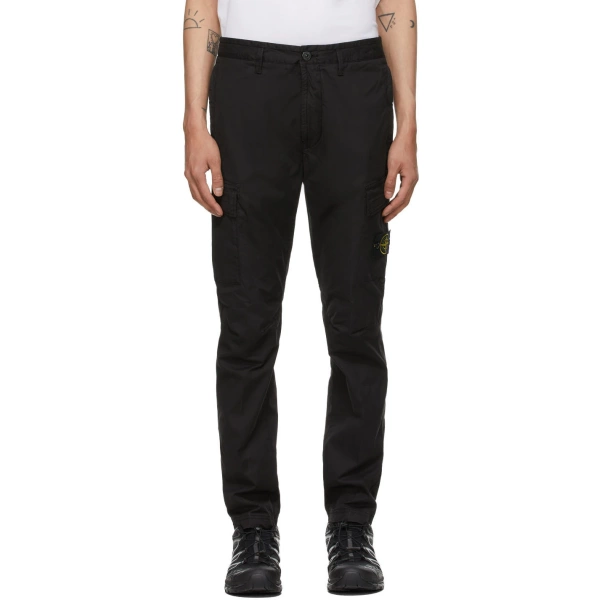 STONE ISLAND Black Stretch Poplin Cargo Pants 褲子 1
