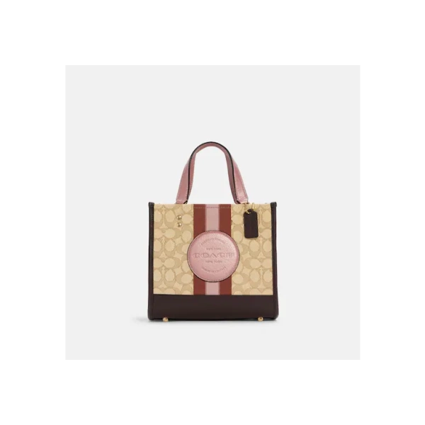 Coach Outlet Dempsey Tote 22 In Signature Jacquard With Stripe And Coach Patch 托特包 1