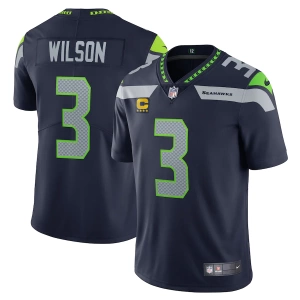 Fanatics Russell Wilson Seattle Seahawks Nike Captain Vapor Limited Jersey - College Navy 球衣