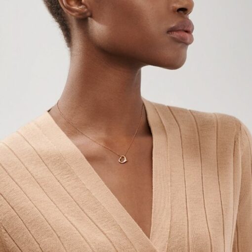 Tiffany & Co. Open Heart Pendant in 18k Rose Gold with Diamonds 2