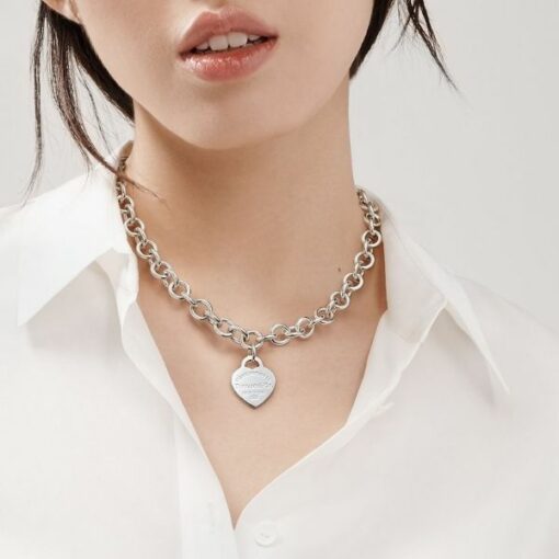 Tiffany & Co. Heart Tag Chain Link Necklace 2