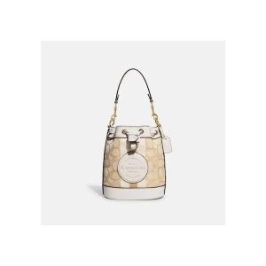 Coach Outlet Mini Dempsey Bucket Bag In Signature Jacquard With Stripe 迷你水桶包