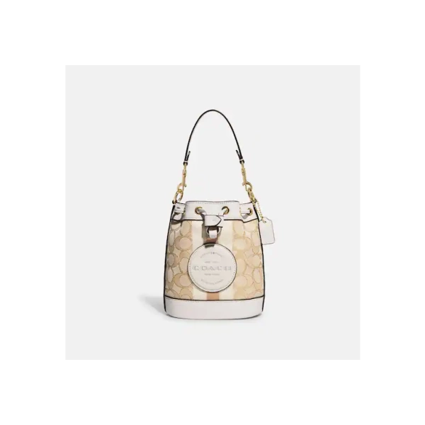 Coach Outlet Mini Dempsey Bucket Bag In Signature Jacquard With Stripe 迷你水桶包 1