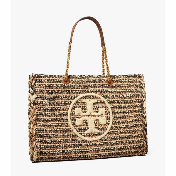 Tory Burch ELLA RAFFIA CHAIN TOTE tb草編托特包 1