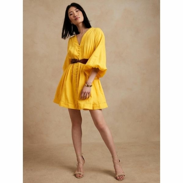 Banana Republic Linen Balloon-Sleeve Mini Dress 洋裝 1