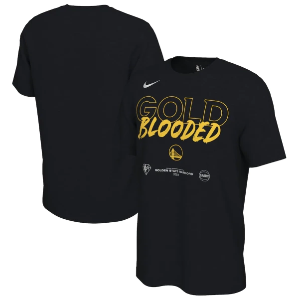 Fanatics Men's Nike Black Golden State Warriors 2022 NBA Playoffs Gold Blooded Mantra T-Shirt 1