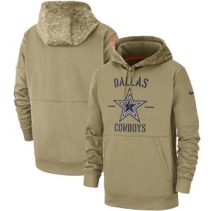 Fanatics Dallas Cowboys Nike 2019 Salute to Service Sideline Therma Pullover Hoodie - Tan