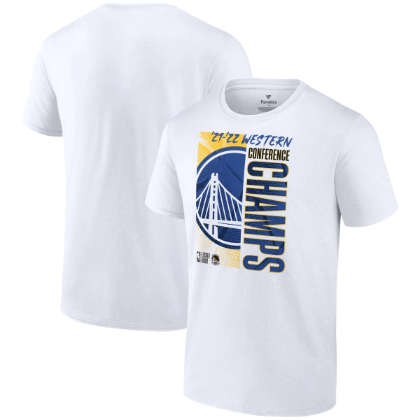 Fanatics Men's Fanatics Branded White Golden State Warriors 2022 Western Conference Champions Locker Room T-Shirt 1