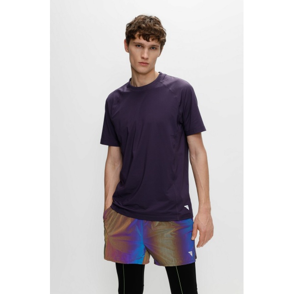 HUGO BOSS SLIM-FIT STRETCH-JERSEY T-SHIRT WITH DECORATIVE REFLECTIVE LOGO 1