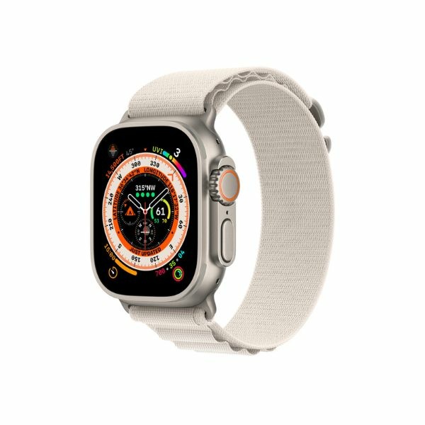 Apple Watch Ultra Titanium Case with Starlight Alpine Loop 1
