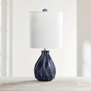 Crate & Barrel Origami Blue Ceramic Table Lamp 檯燈