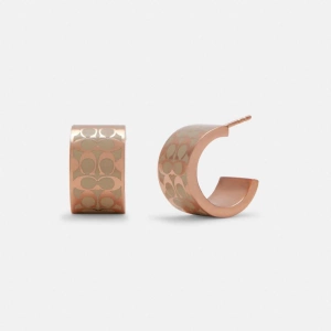 COACH OUTLET Signature Enamel Huggie Earrings