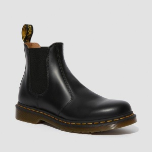 Dr. Martens 2976 YELLOW STITCH SMOOTH LEATHER CHELSEA BOOTS