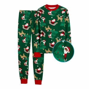 Carters Adult 2-Piece Santa 100% Snug Fit Cotton PJs