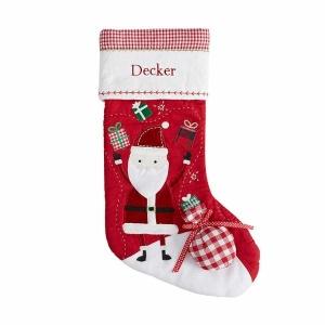 Pottery Barn Kids Juggling Santa Quilted Christmas Stocking