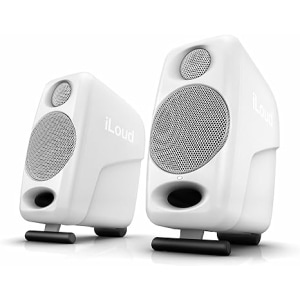 IK Multimedia iLoud Micro Monitor White 50 watt portable wireless bluetooth studio reference monitors