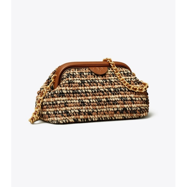 TORY BURCH FLEMING SOFT RAFFIA SMALL FRAME CROSSBODY 1