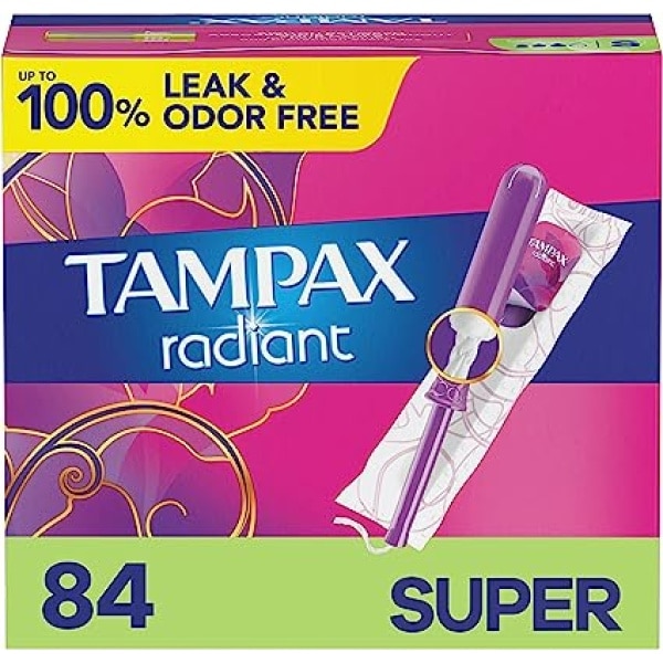 Tampax Radiant Tampons with Leakguard Braid 1