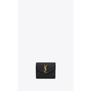 YSL CASSANDRE MATELASSÉ COMPACT TRI FOLD WALLET IN QUILTED LAMBSKIN 短夾