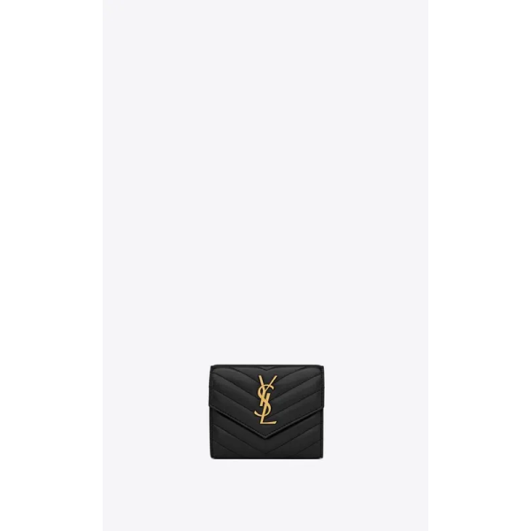 YSL CASSANDRE MATELASSÉ COMPACT TRI FOLD WALLET IN QUILTED LAMBSKIN 短夾 1