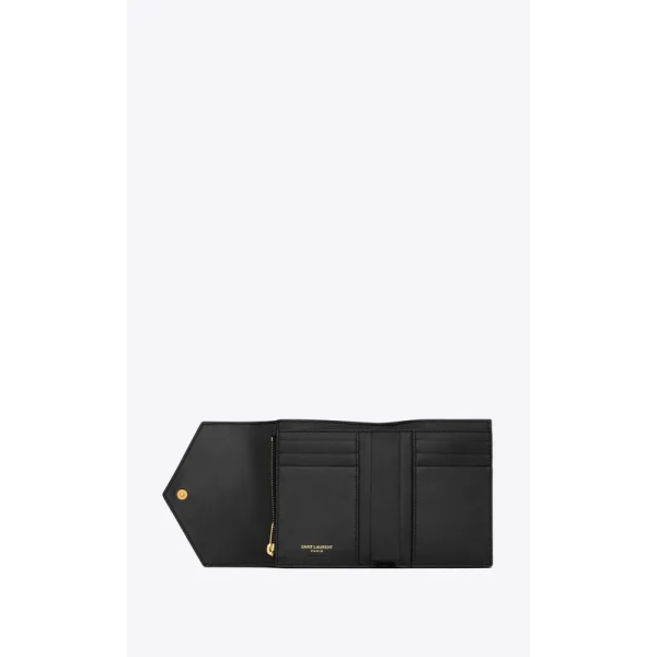 YSL CASSANDRE MATELASSÉ COMPACT TRI FOLD WALLET IN QUILTED LAMBSKIN 短夾 3