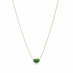 TIFFANY Bean design Pendant in Yellow Gold with Green Jade