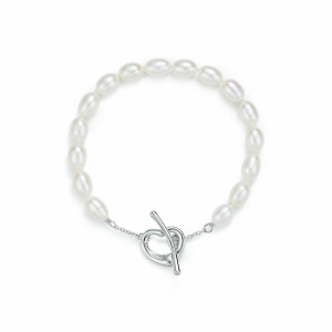 TIFFANY Open Heart Pearl Bracelet
