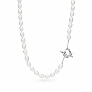 TIFFANY Open Heart Pearl Necklace