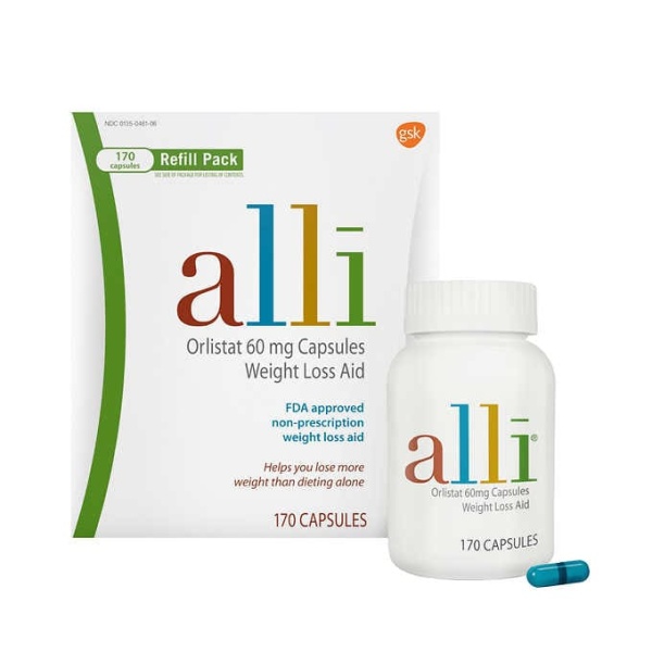 alli Orlistat 60 mg. Weight Loss Aid 170 Count 1