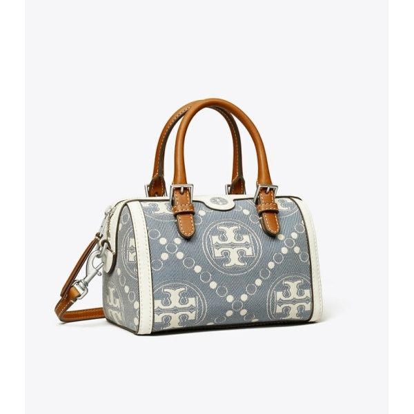 Tory Burch Petite T Monogram Denim Barrel Bag 手提包 1