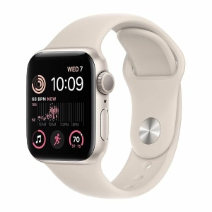 Apple Watch SE (2nd Gen) [GPS 40mm] Smart Watch w/Starlight Aluminum Case & Starlight Sport Band 智慧型手錶