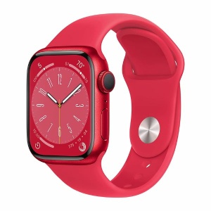 Apple Watch Series 8 [GPS 41mm] Smart Watch w/ (Product) RED Aluminum Case with (Product) RED Sport Band 智慧型手錶