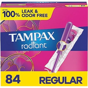 Tampax Radiant, Regular Absorbency, with Leakguard Braid, Unscented