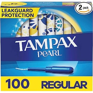 Tampax Pearl Regular Absorbency, With Leakguard Braid, Unscented