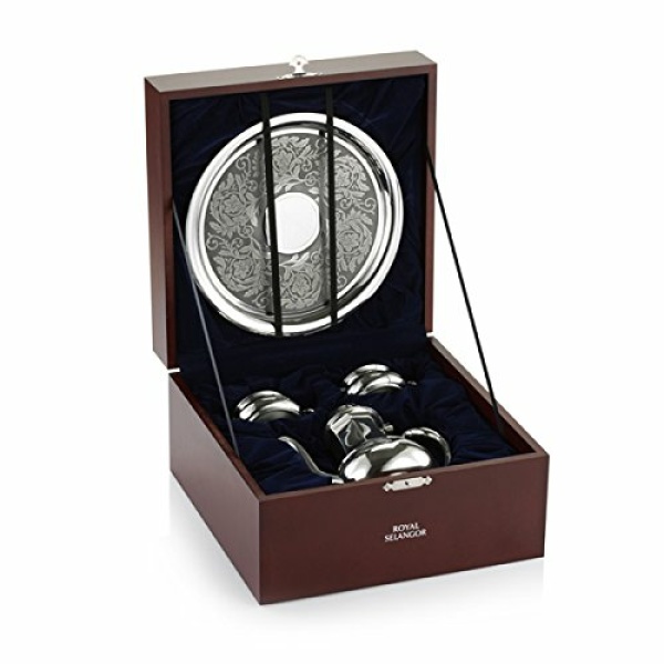 Royal Selangor Hand Finished Sovereign Collection Pewter Coffee Set in Wooden Gift Box Gift 皇家雪蘭莪 錫製模型 1