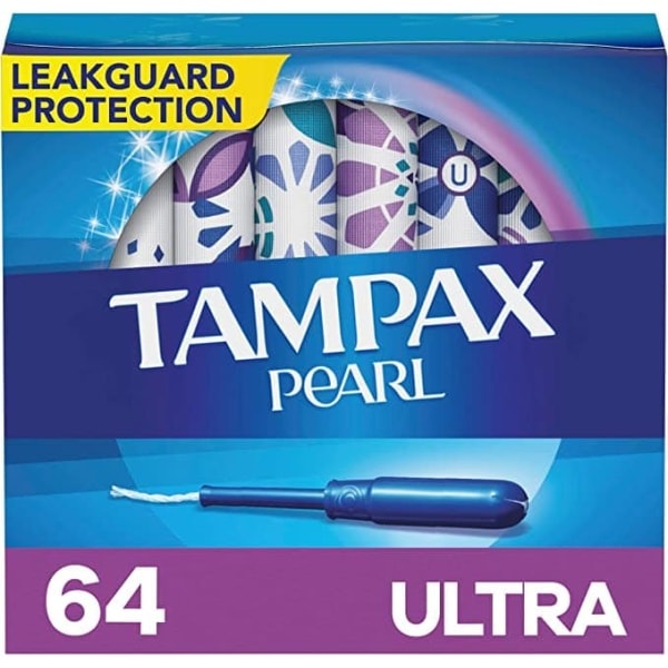 Tampax Pearl Ultra Absorbency with BPA-Free Plastic Applicator and LeakGuard Braid, Unscented 1