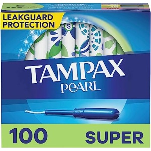 Tampax Pearl Super Absorbency,With Leakguard Braid, Unscented