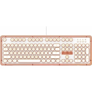 Azio Retro Classic USB USB Wired Leather Vintage Backlit Mechanical Keyboard