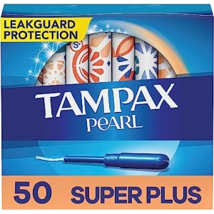 Tampax Pearl Super Plus Absorbency, with Leakguard Braid, Unscented