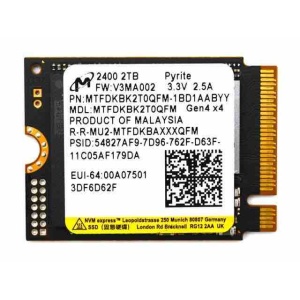 2TB Micron 2400 M.2 2230 NVMe PCIe 4.0x4 SSD MTFDKBK2T0QFM-1BD1AABYYR