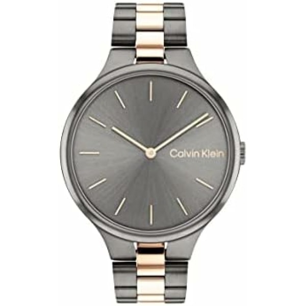 Calvin Klein Women's Quartz Ionic Plated Two Tone Grey and Carnation Steel Link Bracelet Watch ck 手錶 1