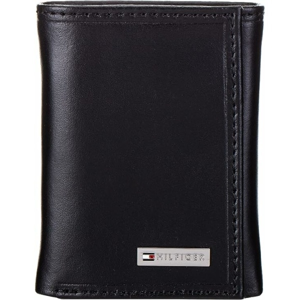 Tommy Hilfiger Men's Genuine Leather Slim Trifold Wallet with ID Window 男用皮夾 1