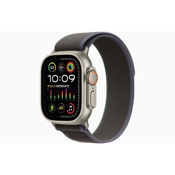 Apple Watch Ultra 2 GPS + Cellular, 49mm Titanium Case with Blue/Black Trail Loop - S/M 1