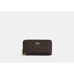 Coach Outlet Long Zip Around Wallet In Signature Canvas 長夾