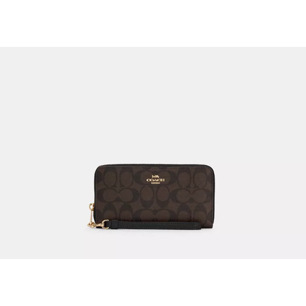 Coach Outlet Long Zip Around Wallet In Signature Canvas 長夾 1