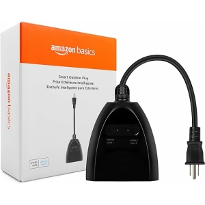 Amazon Basics Outdoor Smart Plug with 2 Individually Controlled Outlets