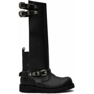 ANDERSSON BELL Black Heather Cutout Leather Boots