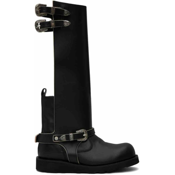 ANDERSSON BELL Black Heather Cutout Leather Boots 1