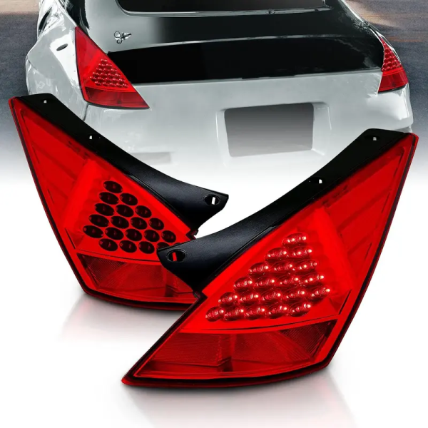 AmeriLite LED Replacement Taillights All Red Set For 350Z - Passenger and Driver Side 1